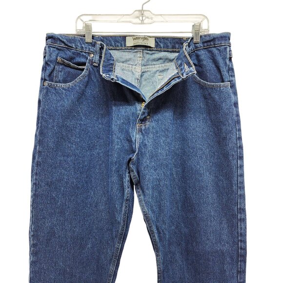 Wrangler Authentics Mens Size 38x30 Blue Denim Jeans Straight-Leg  Classic Fit - Picture 5 of 7